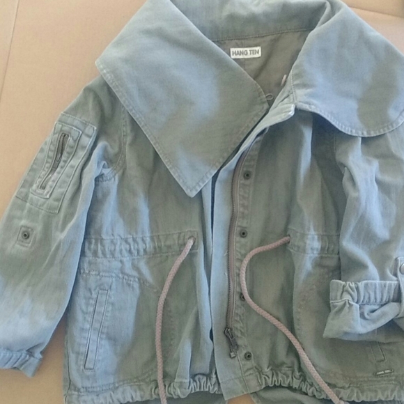 Hang Ten Bog Collar Zip/Snap Olive Jacket - Picture 1 of 3